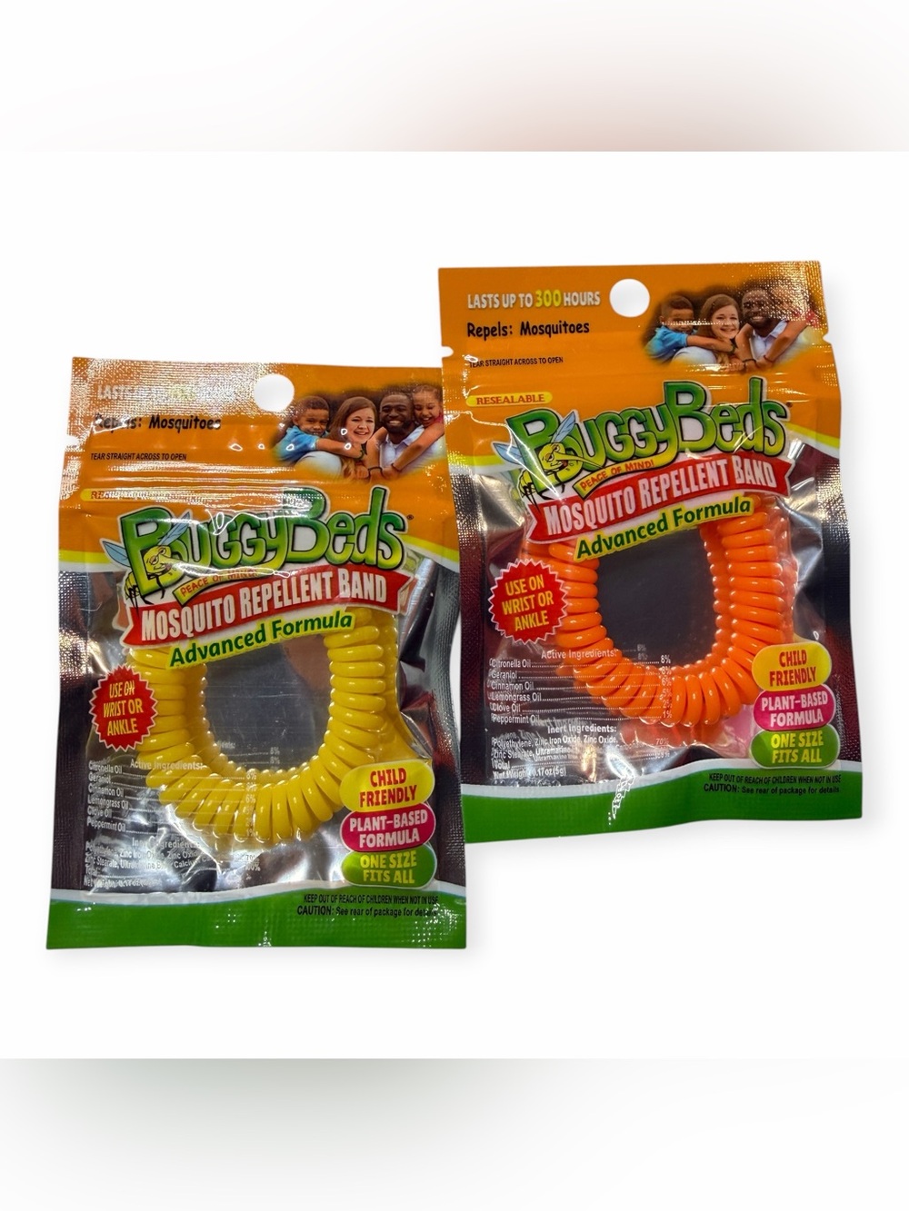 BuggyBeds Mosquito Repellent Bands Plant Based Wrist Ankle Lot of 2 New